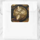 Rustic Log Roll Vierkante Sticker (Tas)