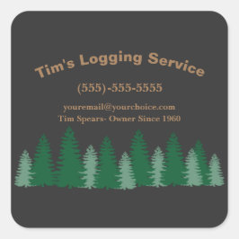 Rustic Logging Tree Company Service Vierkante Sticker