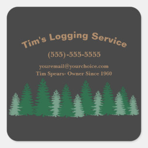 Rustic Logging Tree Company Service Vierkante Sticker
