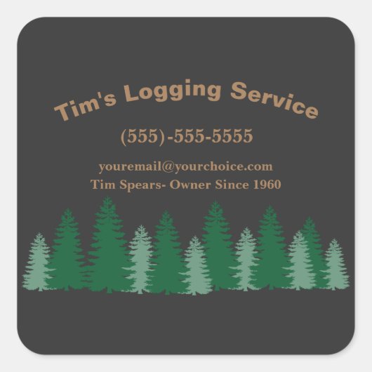 Rustic Logging Tree Company Service Vierkante Sticker (Voorkant)