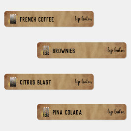 Rustic Logo Lip Balm Cosmetic Product Labels