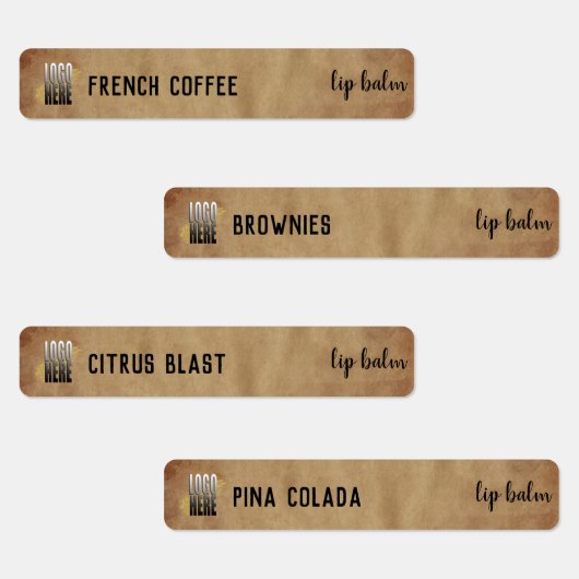 Rustic Logo Lip Balm Cosmetic Product Labels (Groep)