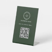 Rustic Logo Restaurant Menu QR Code Zakelijk Voets Reclamebord Met Voetstuk (Voorkant)