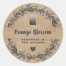 Rustic Logo Soy Candle Soap met productetiket Ronde Sticker