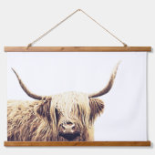 Rustic Longhorn Highland Koe Hanging Tapestry Hangend Wandkleed (Voorkant)