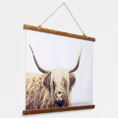 Rustic Longhorn Highland Koe Hanging Tapestry Hangend Wandkleed (Gebogen)