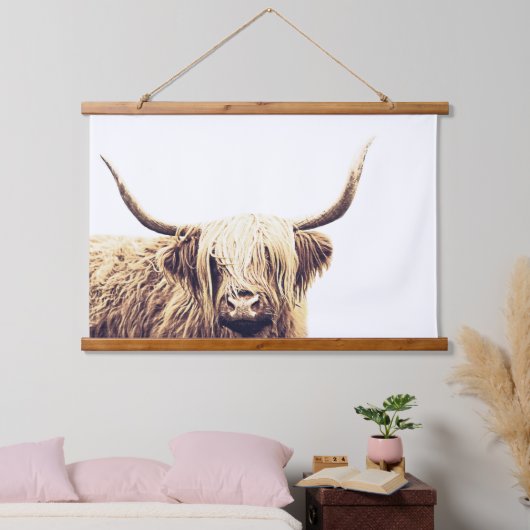 Rustic Longhorn Highland Koe Hanging Tapestry Hangend Wandkleed (Slaapkamer)