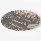 Rustic look Home Sweet Home Floral Wood Papieren Bordje (Gekanteld)