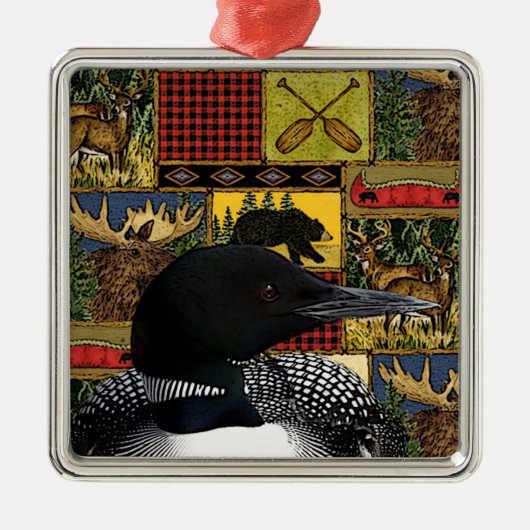 Rustic Loon Northwood Cabin Metalen Ornament (Voorkant)