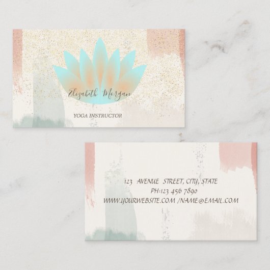 Rustic, Lotus, de Borstel van de Waterverf van de  Visitekaartje (Voorkant / Achterkant)