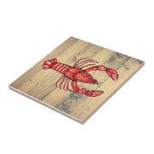 Rustic Louisiana Cajun Crawfish & Faux Wood Planks Tegeltje (Zijkant)