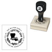rustic louisiana merry kerstmis rubberstempel (Gestempeld)