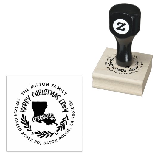 rustic louisiana merry kerstmis rubberstempel (Gestempeld)