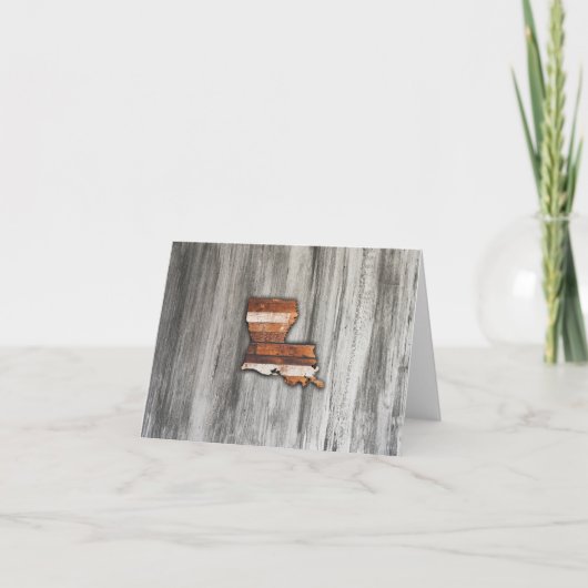 Rustic Louisiana Shape Bedankkaart (Voorkant)