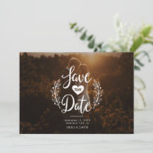 Rustic Love Bewaar de Datum Kaart (Staand voorkant)