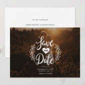 Rustic Love Bewaar de Datum Kaart (Voorkant / Achterkant)