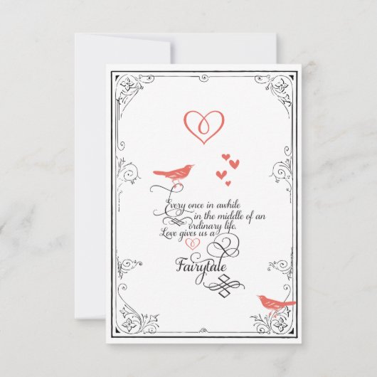 Rustic Love Bird Hearts Mint Coral Save the Date (Achterkant)