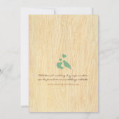 Rustic Love Bird Leaf and Heart Wedding Invitation Kaart (Achterkant)