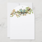 Rustic Love Bird Turquoise Yellow Wedding Invites Kaart (Achterkant)