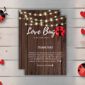 Rustic Love Bug Baby shower Bedankkaart