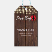 Rustic Love Bug Baby shower Cadeaulabel (Voorkant)