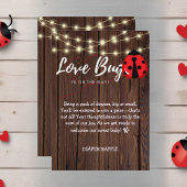 Rustic Love Bug Baby shower Informatiekaartje