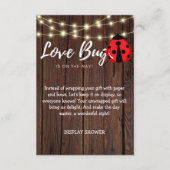 Rustic Love Bug Baby shower Informatiekaartje (Voorkant)