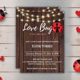 Rustic Love Bug Baby shower Kaart