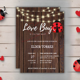 Rustic Love Bug Baby shower Kaart