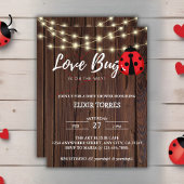 Rustic Love Bug Baby shower Kaart