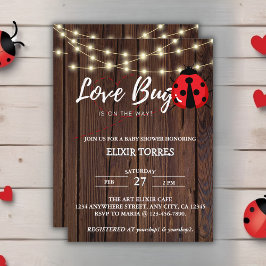 Rustic Love Bug Baby shower Kaart