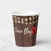Rustic Love Bug Baby shower Papieren Bekers (Achterkant)