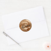 Rustic Love Cream Roos Wedding Envelope Seal Ronde Sticker (Envelop)