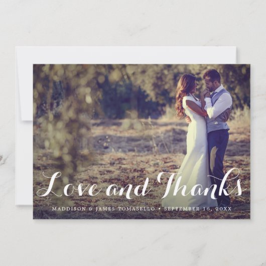 Rustic LOVE en BEDANKT Wedding Photo (Voorkant)