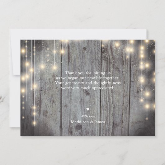 Rustic LOVE en BEDANKT Wedding Photo (Achterkant)