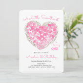 Rustic Love Heart Little SweeBaby Girls Birthday Kaart (Staand voorkant)