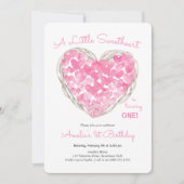 Rustic Love Heart Little SweeBaby Girls Birthday Kaart (Voorkant)