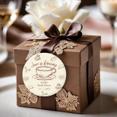 Rustic Love is het brouwen van een koffie Bruidsdi Ronde Sticker