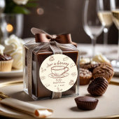 Rustic Love is het brouwen van een koffie Bruidsdi Ronde Sticker