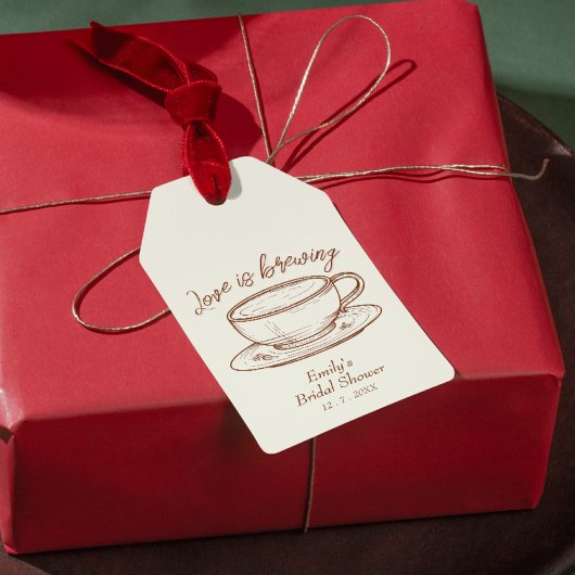 Rustic Love is het brouwen van koffie Vrijgezellen Cadeaulabel