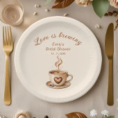 Rustic Love is het brouwen van koffie Vrijgezellen Papieren Bordje