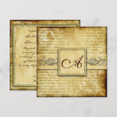 Rustic Love is Patient Vintage Wedding Invitting Kaart (Voorkant / Achterkant)