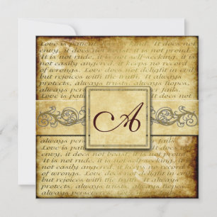 Rustic Love is Patient Vintage Wedding Invitting Kaart