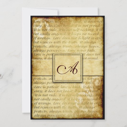 Rustic Love is Patient Vintage Wedding Invitting Kaart (Voorkant)