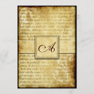 Rustic Love is Patient Vintage Wedding Invitting Kaart