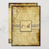 Rustic Love is Patient Vintage Wedding Invitting Kaart (Voorkant / Achterkant)