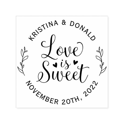 Rustic Love is Sweet Wedding Kraft Zelfinktende Stempel (Design)