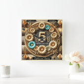 Rustic Love: Jubileum Bloemen Meesterwerk Vierkante Klok (Huis)