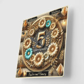 Rustic Love: Jubileum Bloemen Meesterwerk Vierkante Klok (Hoek)