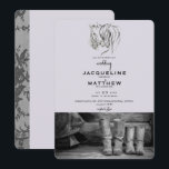 Rustic Love & Lace Lavender Wedding Invitation Kaart<br><div class="desc">Uitnodiging voor paardenhuwelijk. Hout en lavender Achtergrond. ,  Lace.</div>